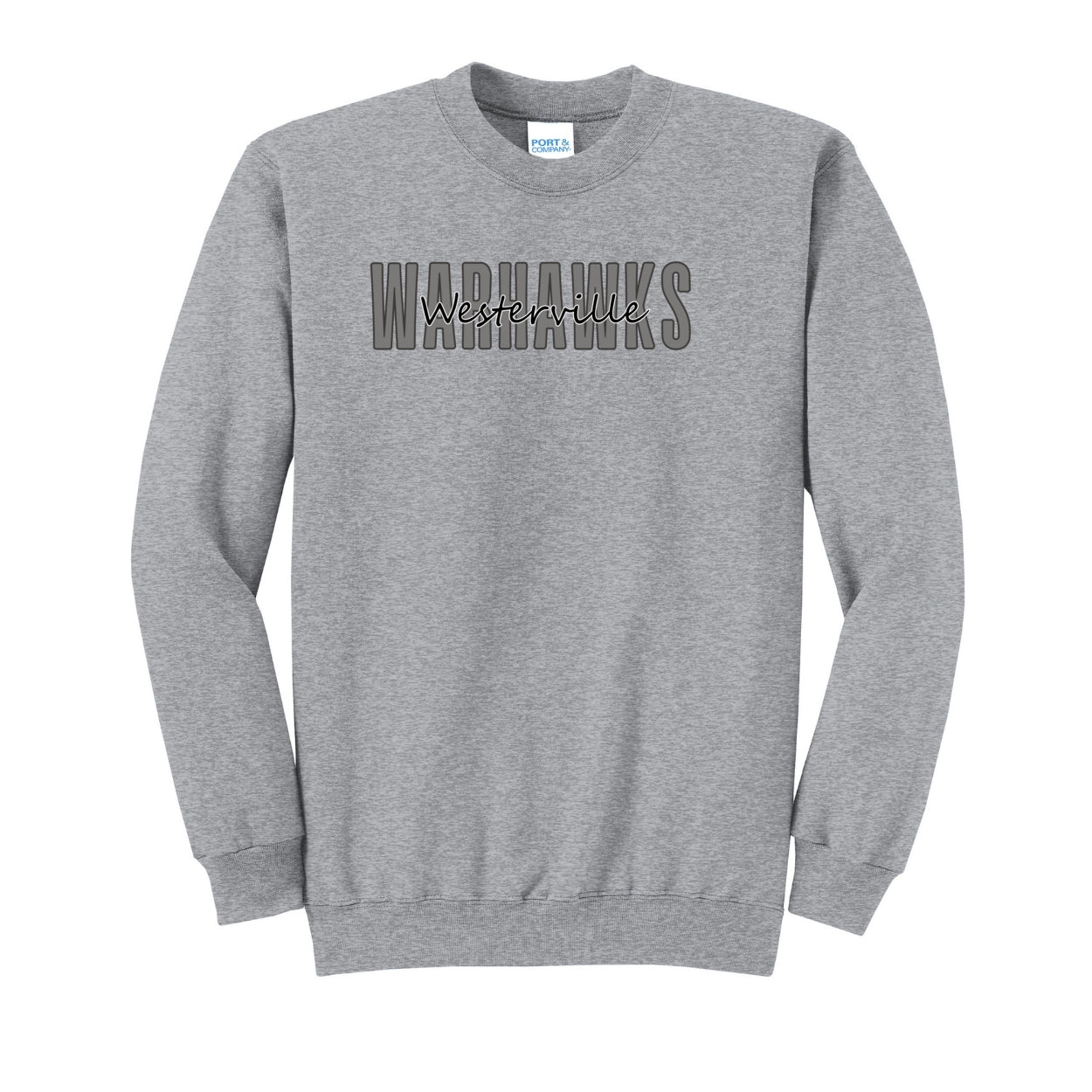 Adult Unisex Westerville Central Warhawks Spirit Script Graphic Easy Sweatshirt