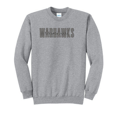 Adult Unisex Westerville Central Warhawks Spirit Script Graphic Easy Sweatshirt