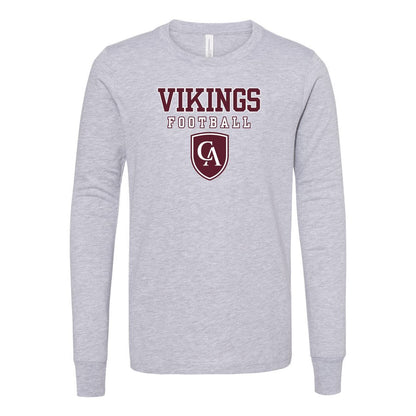 Youth Columbus Academy Vikings Football Bella + Canvas Long Sleeve Soft Tee