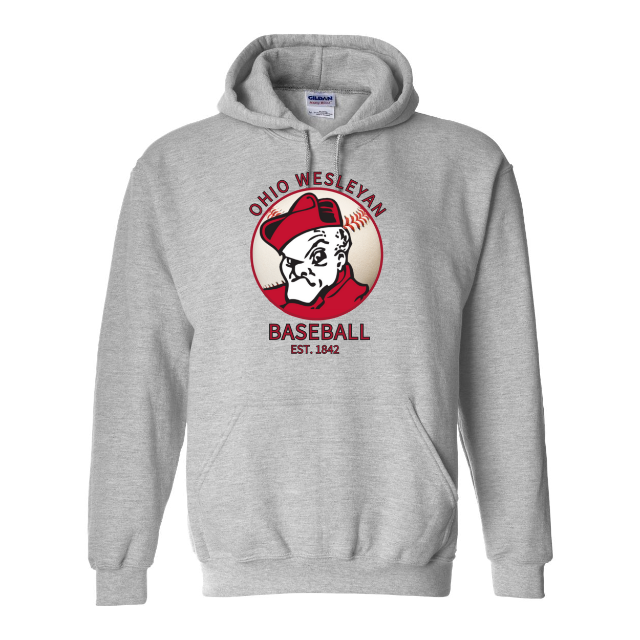 Adult Unisex 1842 Bishops Baseball Graphic Hoodie - Ohio Wesleyan University