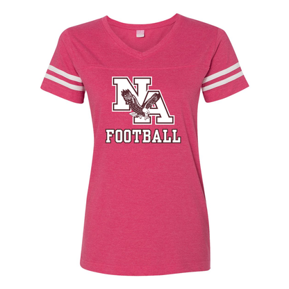 Women's Classic Logo Football Graphic Short Sleeve Football Ringer Tee