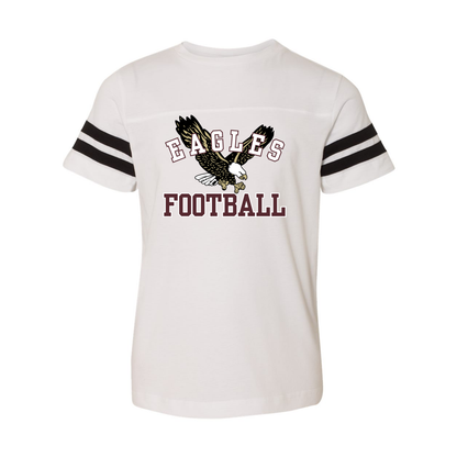 Youth Flying Football Eagle Graphic Short Sleeve Football Ringer Tee