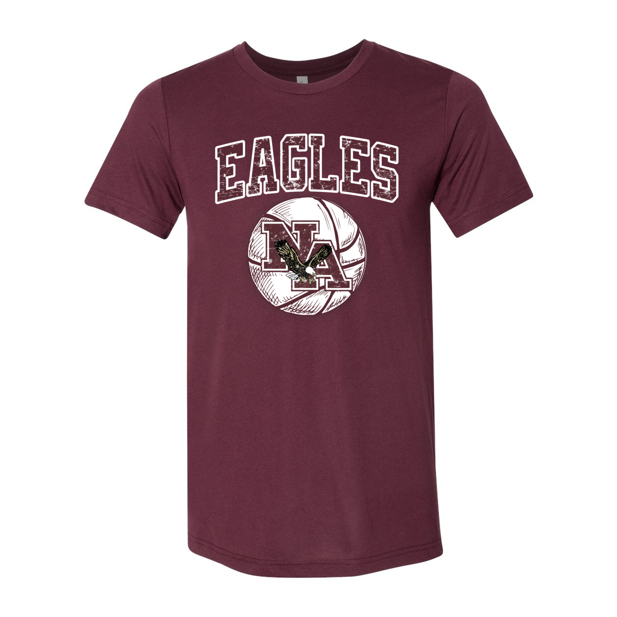 Adult Unisex Super Soft Vintage Eagles Basketball Short Sleeve Graphic Tee