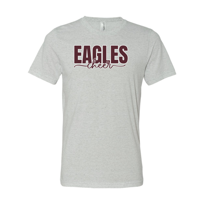 Adult Unisex Super Soft Cheer Words with Back Graphic Short Sleeve Graphic Tee - New Albany Eagles