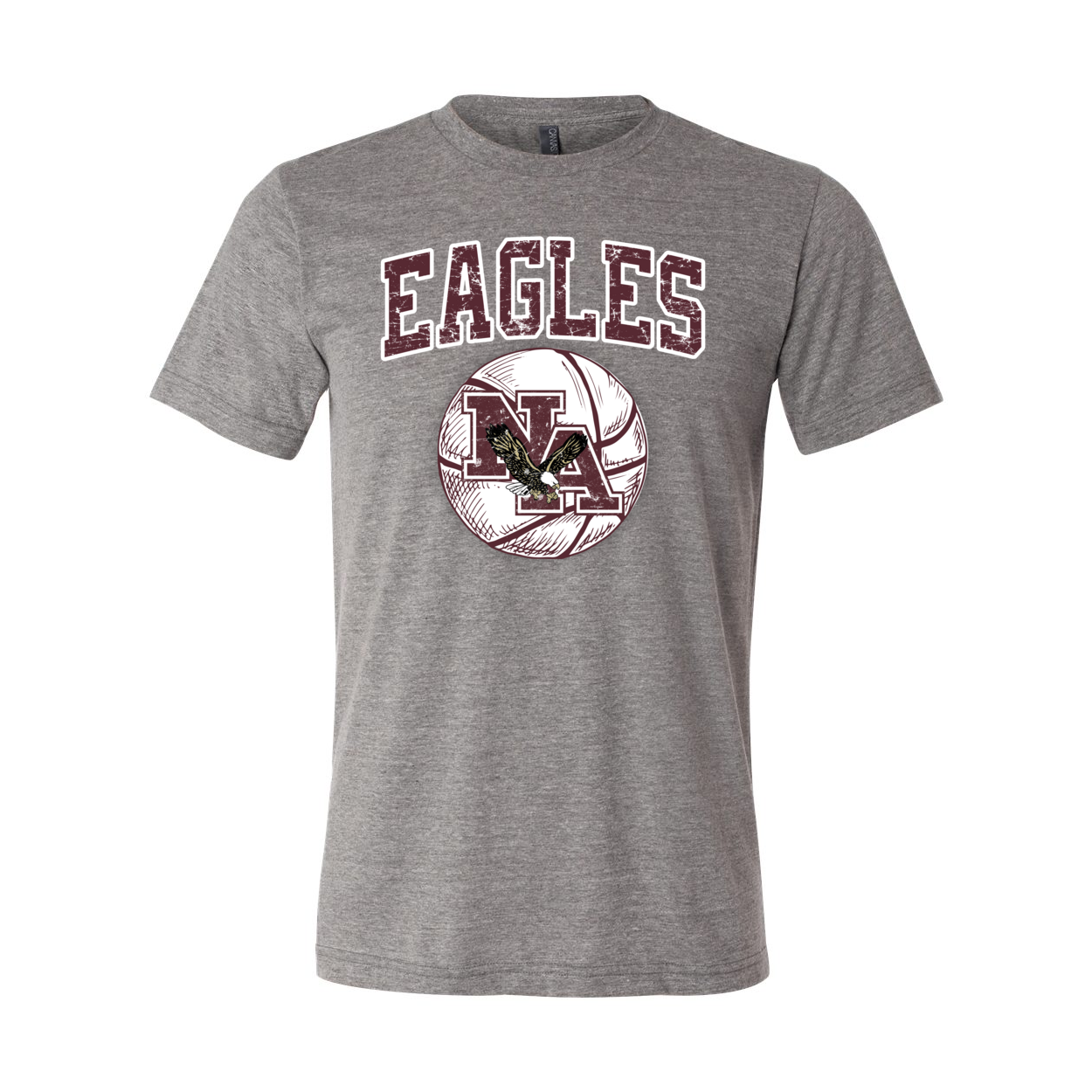 Adult Unisex Super Soft Vintage Eagles Basketball Short Sleeve Graphic Tee