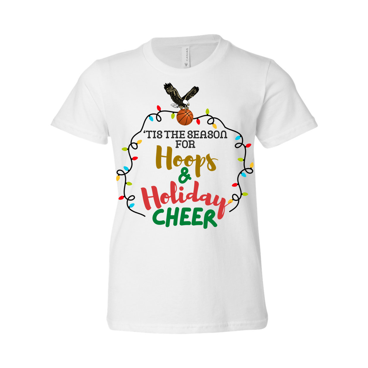 Youth Hoops & Holiday Cheer Graphic Short Sleeve Soft Tee