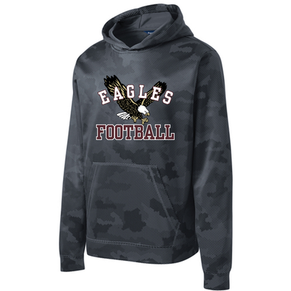 Youth Flying Football Eagle Camo Performance Fleece Hoodie