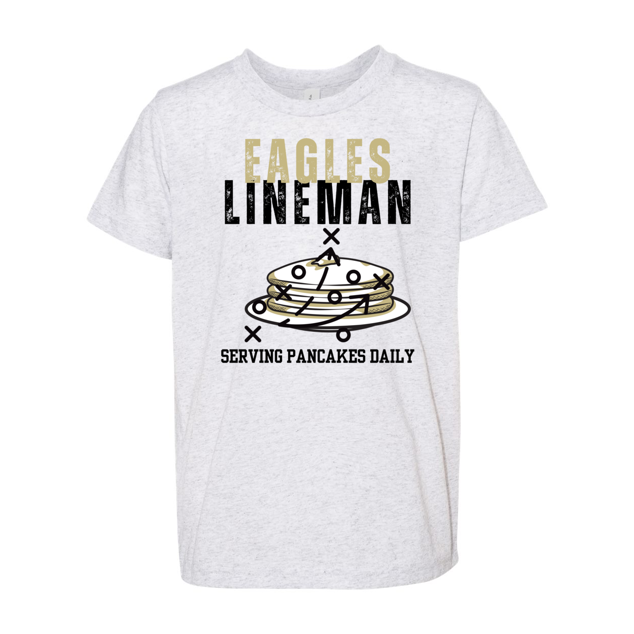 Youth Super Soft Eagles Lineman Pancake Short Sleeve Graphic Tee