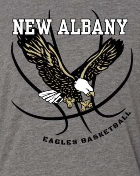 Youth Super Soft Basketball Long Sleeve Graphic Tee - New Albany Eagles