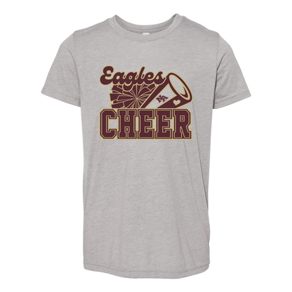 Youth Super Soft Cheer Megaphone Short Sleeve Graphic Tee - New Albany Eagles