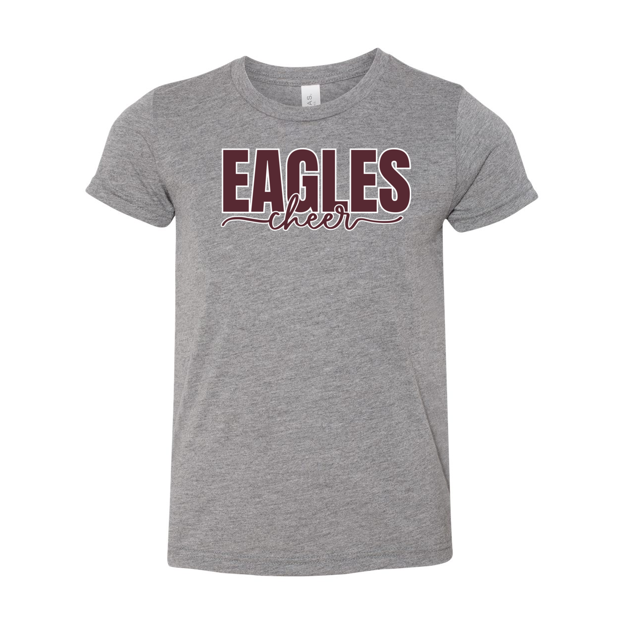 Youth Super Soft Cheer Words with Back Graphic Short Sleeve Graphic Tee - New Albany Eagles