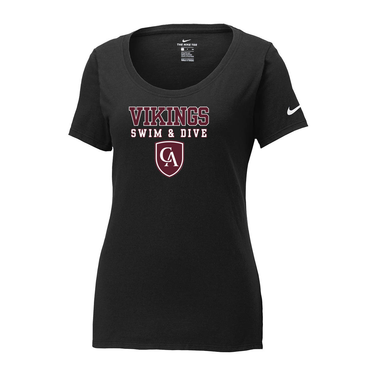 Women's Columbus Academy Vikings Swim & Dive Graphic Nike Core Cotton Scoop Neck Tee