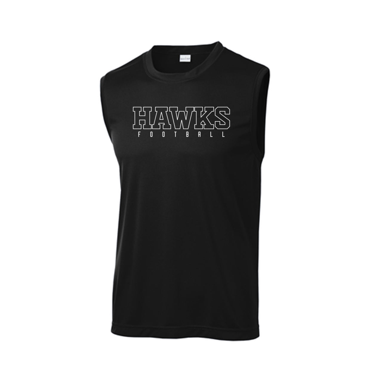 Adult Unisex Westerville Central Block Hawks Football Graphic Sport-Tek Sleeveless Performance Tee