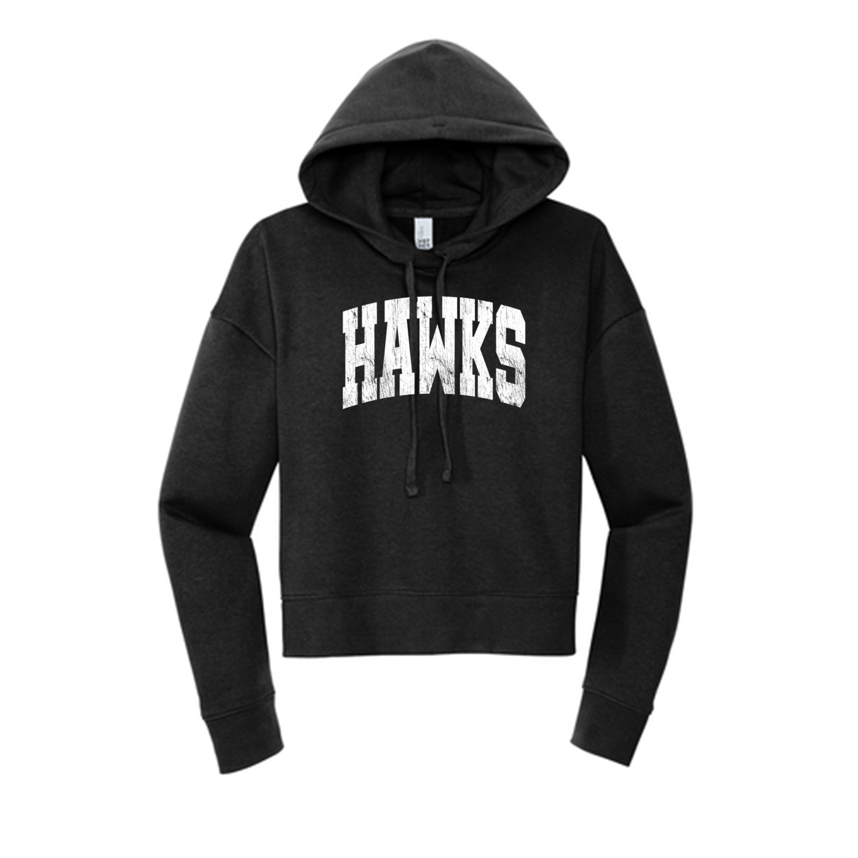 Women's Westerville Central Distressed Oversized Hawks Graphic Crop Hoodie