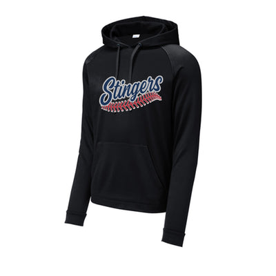 Adult Unisex Stingers Softball Stitches Graphic Sport-Tek® Re-Compete Fleece Pullover Performanc Hoodie