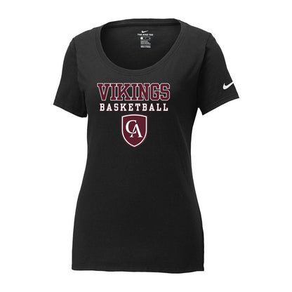 Women's Columbus Academy Vikings Basketball Graphic Nike Core Cotton Scoop Neck Tee