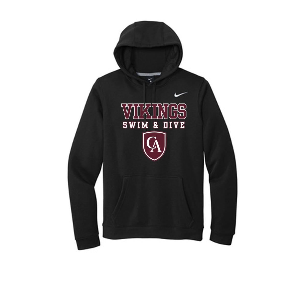Adult Unisex Columbus Academy Vikings Swim & Dive Graphic Nike Club Fleece Hoodie