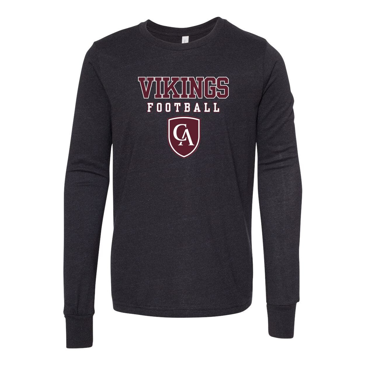 Youth Columbus Academy Vikings Football Bella + Canvas Long Sleeve Soft Tee