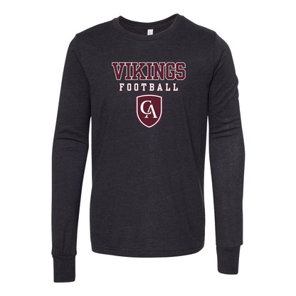 Youth Columbus Academy Vikings Football Bella + Canvas Long Sleeve Soft Tee