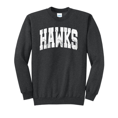 Adult Unisex Westerville Central Distressed Oversized Hawks Graphic Easy Sweatshirt