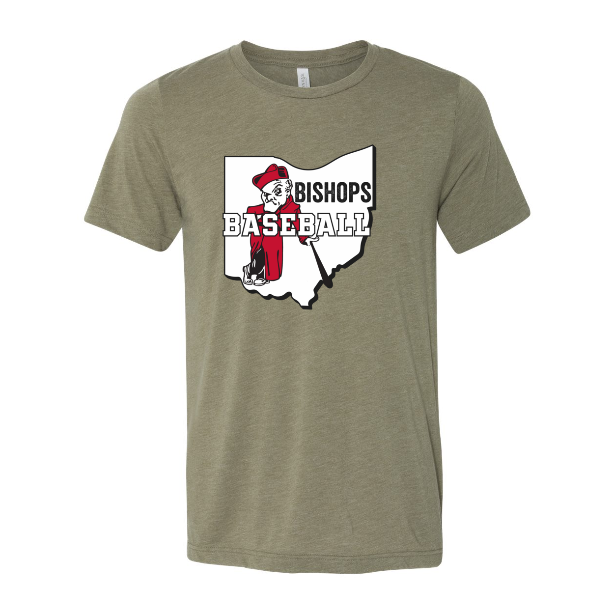 Adult Unisex Ohio Battling Bishops Baseball Graphic Short Sleeve Soft Tee - Ohio Wesleyan University