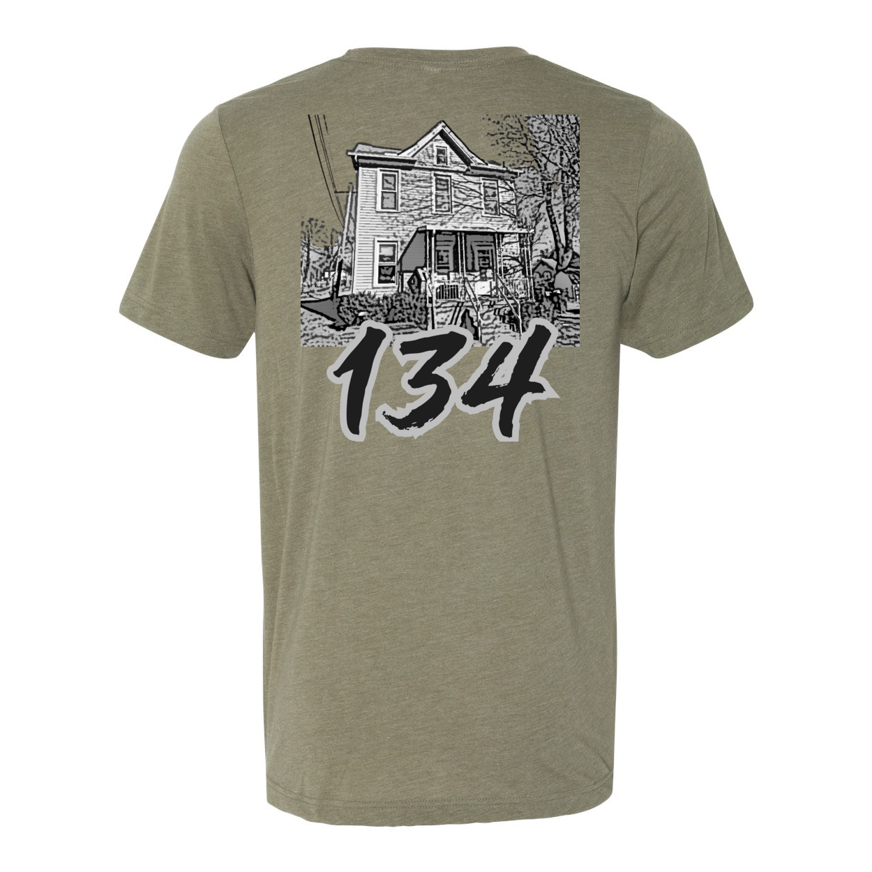 Adult Unisex OWU 134 Baseball House Graphic Short Sleeve Soft Tee - Ohio Wesleyan University