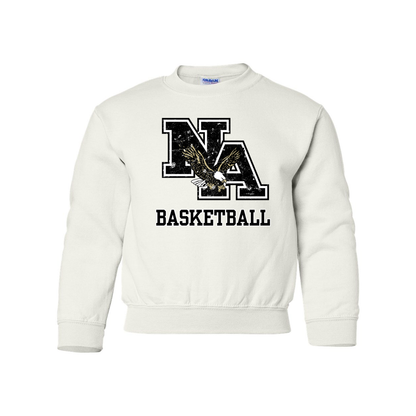 Youth Vintage Distressed Black Logo Basketball Graphic Sweatshirt