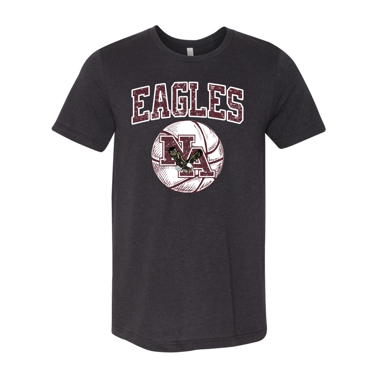 Adult Unisex Super Soft Vintage Eagles Basketball Short Sleeve Graphic Tee