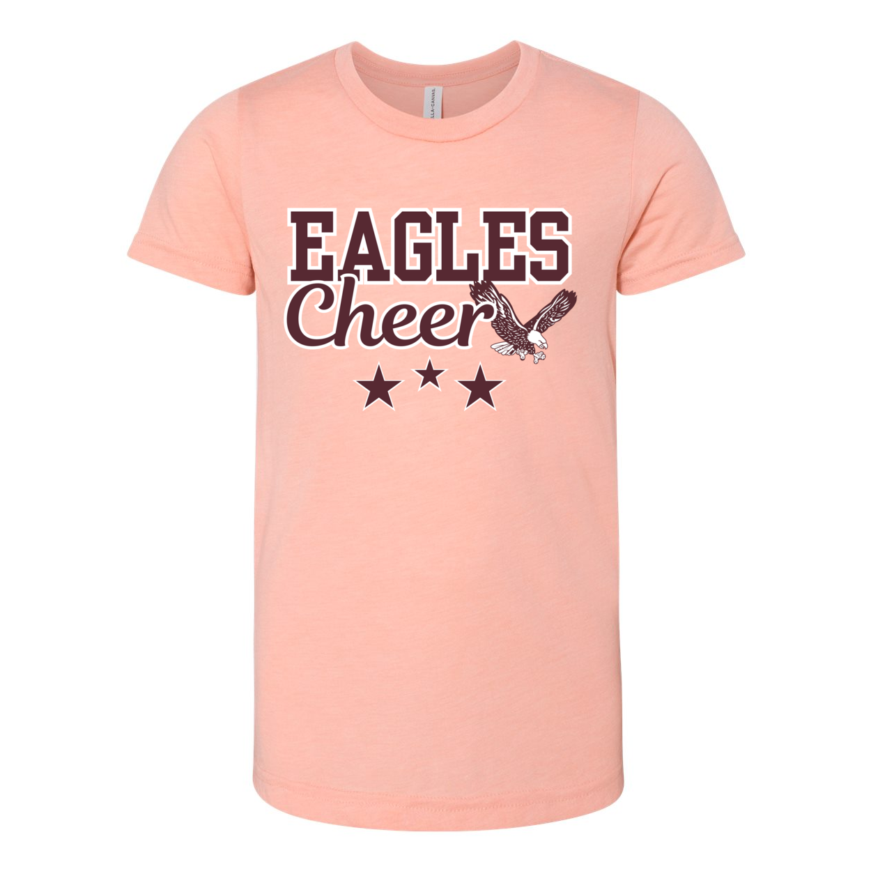 Youth Super Soft Victory Cheer with Back Graphic Short Sleeve Tee - New Albany Eagles