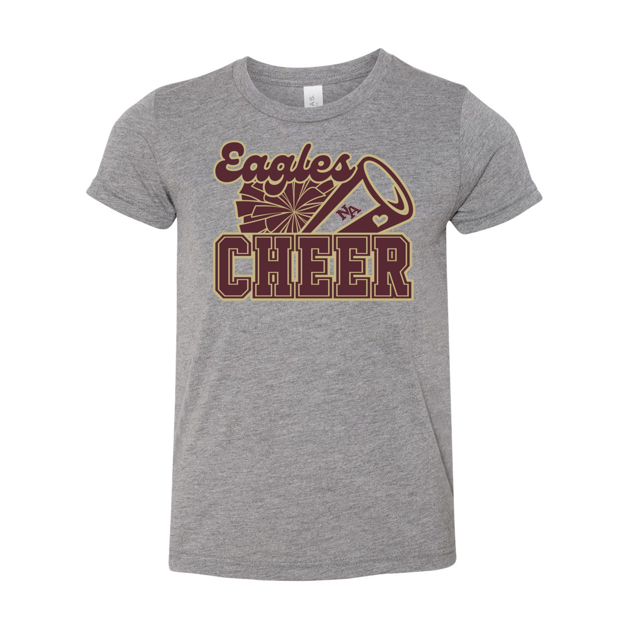 Youth Super Soft Cheer Megaphone Short Sleeve Graphic Tee - New Albany Eagles