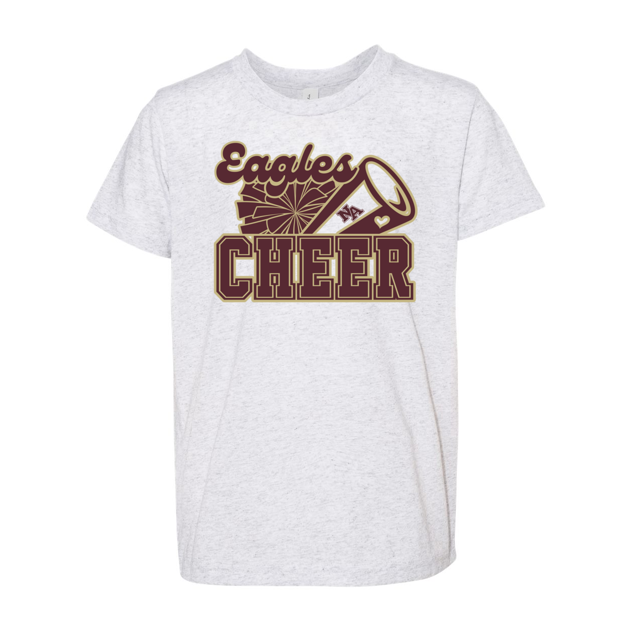 Youth Super Soft Cheer Megaphone Short Sleeve Graphic Tee - New Albany Eagles