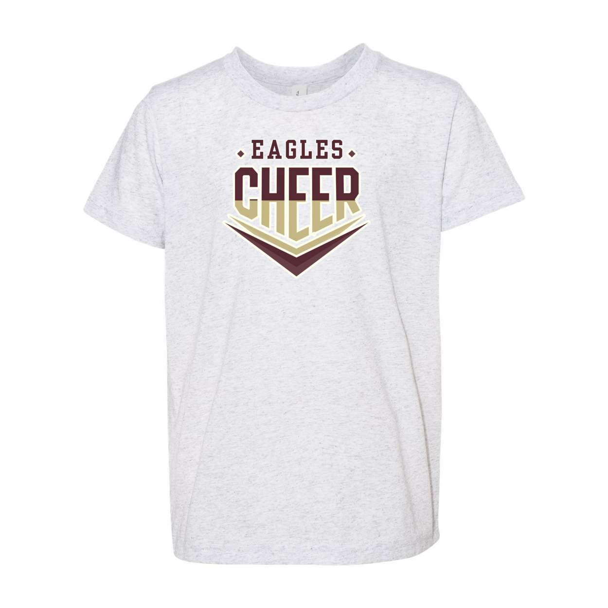 Youth Super Soft Eagles Maroon & Gold Cheer Short Sleeve Graphic Tee - New Albany Eagles