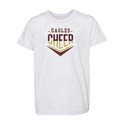 Youth Super Soft Eagles Maroon & Gold Cheer Short Sleeve Graphic Tee - New Albany Eagles