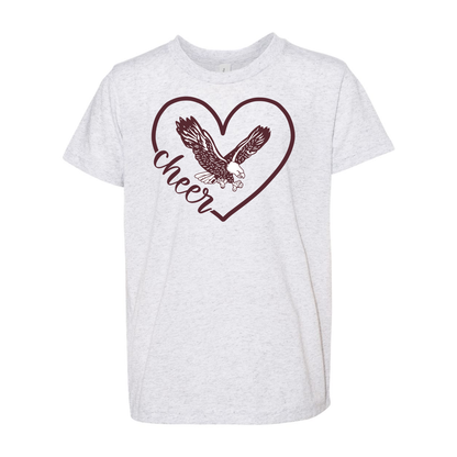 Youth Super Soft Eagles Cheer Love Short Sleeve Graphic Tee - New Albany Eagles