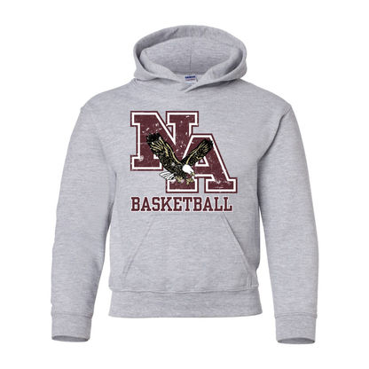 Youth Vintage Distressed Logo Basketball Graphic Hoodie