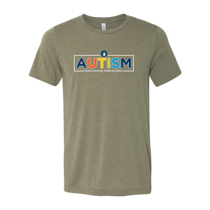 Adult Unisex "Autism Inspire Potential Celebrate Ability" Bridgeway Graphic Short Sleeve Tee