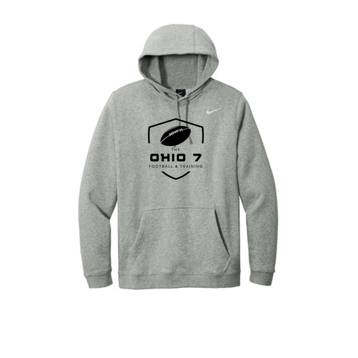 Adult Unisex The Ohio 7 Black Logo Graphic Nike Club Fleece Hoodie