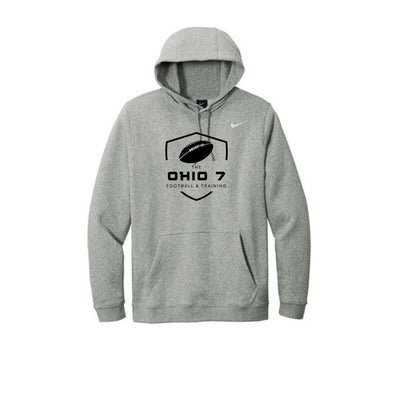Adult Unisex The Ohio 7 Black Logo Graphic Nike Club Fleece Hoodie