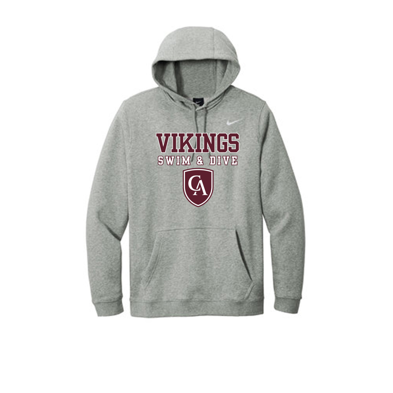 Adult Unisex Columbus Academy Vikings Swim & Dive Graphic Nike Club Fleece Hoodie