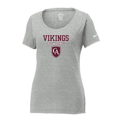 Women's Columbus Academy Vikings Bowling Graphic Nike Core Cotton Scoop Neck Tee