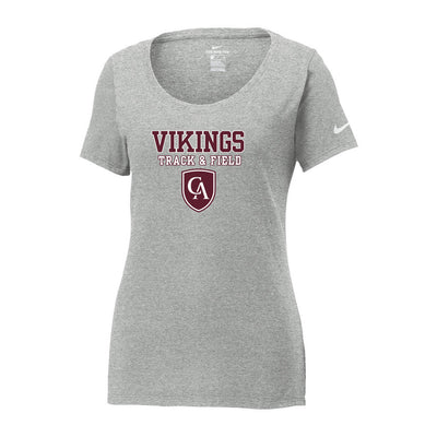 Women's Columbus Academy Vikings Track & Field Graphic Nike Core Cotton Scoop Neck Tee