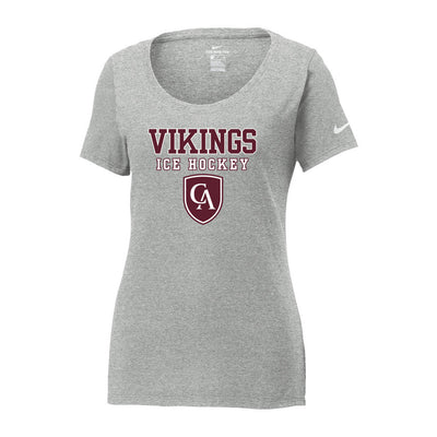 Women's Columbus Academy Vikings Ice Hockey Graphic Nike Core Cotton Scoop Neck Tee