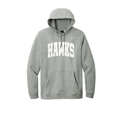 Adult Unisex Westerville Central Distressed Oversized Hawks Graphic Nike Club Fleece Hoodie
