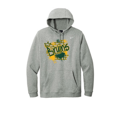 Adult Unisex Nike Bruins Spray Painted Spirit Graphic Club Fleece Hoodie