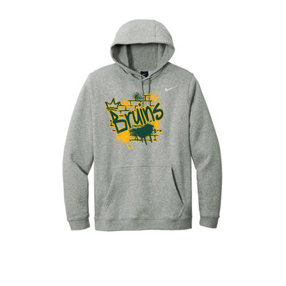 Adult Unisex Nike Bruins Spray Painted Spirit Graphic Club Fleece Hoodie