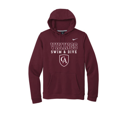 Adult Unisex Columbus Academy Vikings Swim & Dive Graphic Nike Club Fleece Hoodie