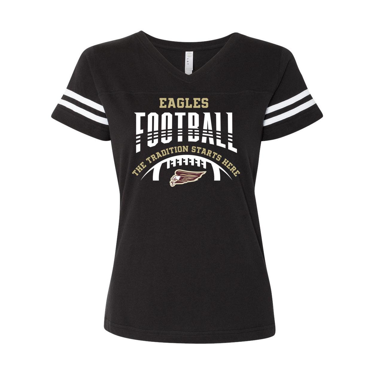 Women's Tackle Football Tradition Graphic Short Sleeve Football Ringer Tee