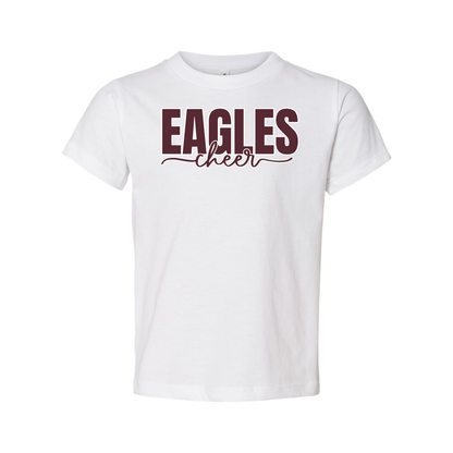 Toddler Cheer Words with Back Graphic Short Sleeve Graphic Tee - New Albany Eagles