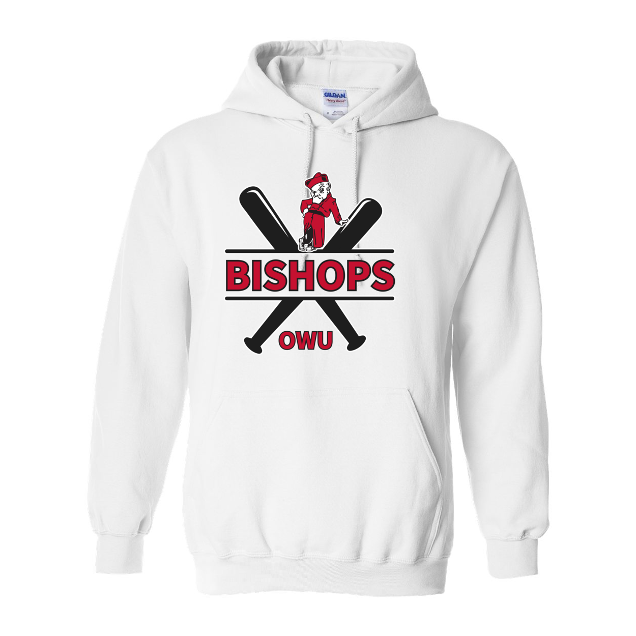 Adult Unisex Bishops Baseball Crossbat Graphic Hoodie - Ohio Wesleyan University