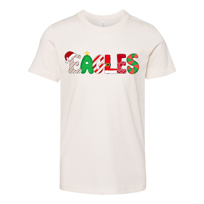 Youth Eagles Fun & Festive Holiday Graphic Short Sleeve Soft Tee